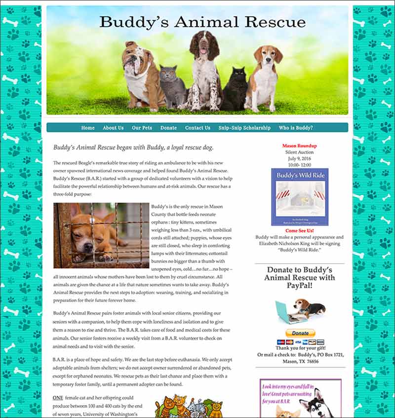 Buddy's Animal Rescue, Mason, TX
